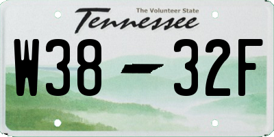 TN license plate W3832F