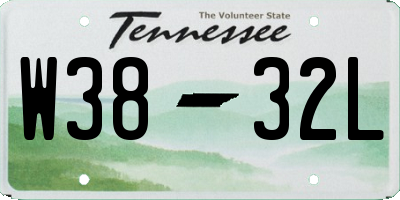 TN license plate W3832L