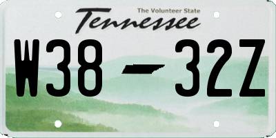 TN license plate W3832Z