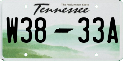 TN license plate W3833A