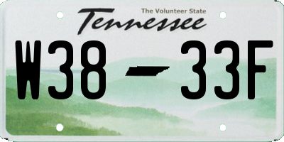 TN license plate W3833F