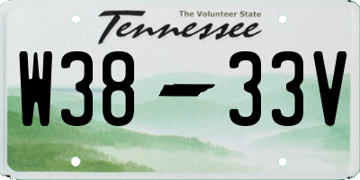 TN license plate W3833V