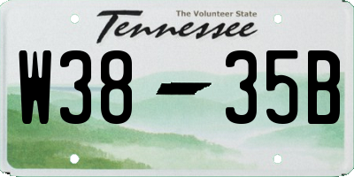 TN license plate W3835B