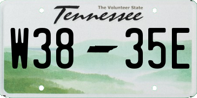 TN license plate W3835E