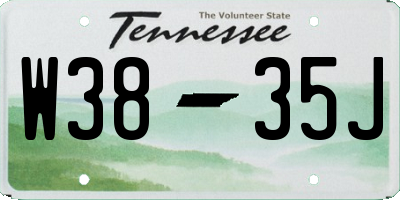 TN license plate W3835J