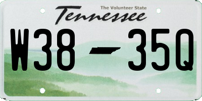 TN license plate W3835Q