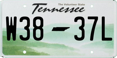 TN license plate W3837L
