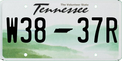 TN license plate W3837R