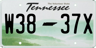 TN license plate W3837X