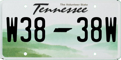 TN license plate W3838W