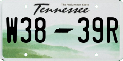 TN license plate W3839R