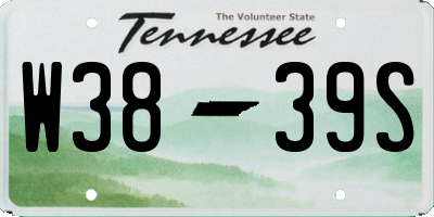 TN license plate W3839S