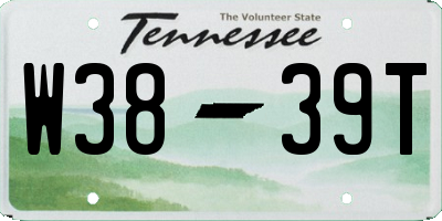 TN license plate W3839T