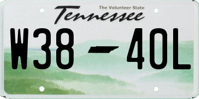 TN license plate W3840L
