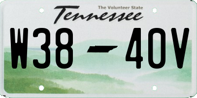 TN license plate W3840V