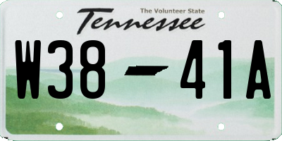 TN license plate W3841A
