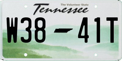TN license plate W3841T
