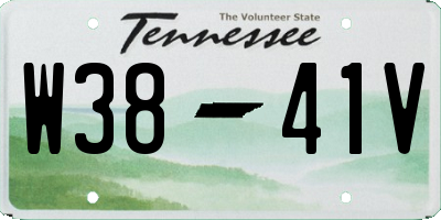 TN license plate W3841V