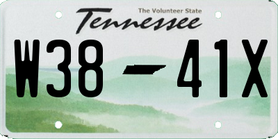 TN license plate W3841X