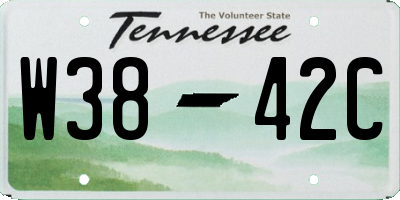 TN license plate W3842C