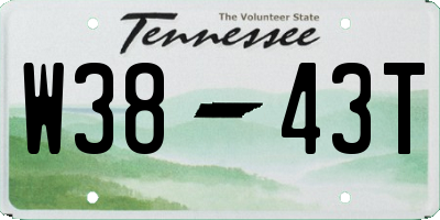 TN license plate W3843T