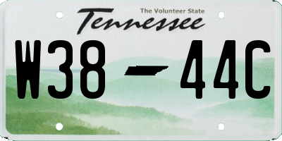 TN license plate W3844C