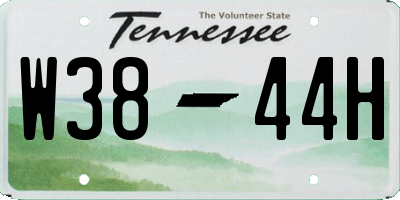 TN license plate W3844H