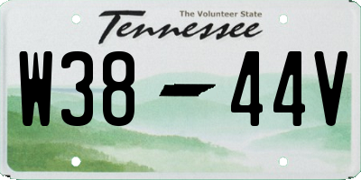 TN license plate W3844V