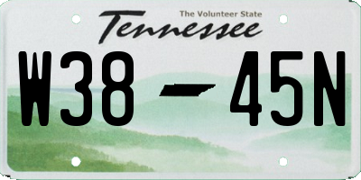 TN license plate W3845N
