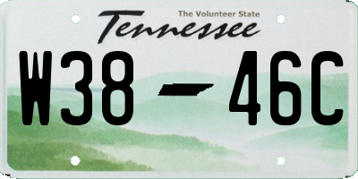 TN license plate W3846C