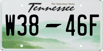 TN license plate W3846F