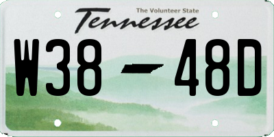 TN license plate W3848D