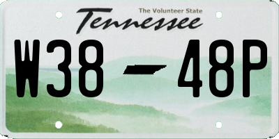 TN license plate W3848P