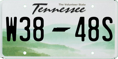TN license plate W3848S