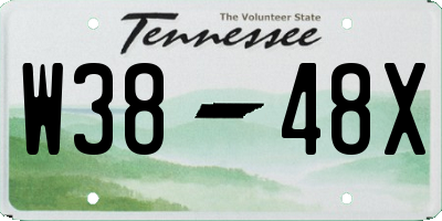 TN license plate W3848X