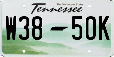 TN license plate W3850K