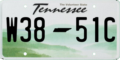 TN license plate W3851C