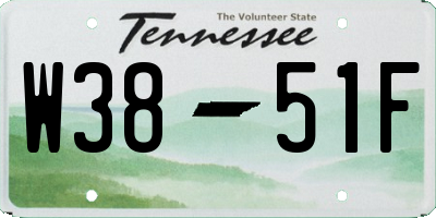 TN license plate W3851F