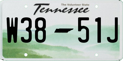 TN license plate W3851J