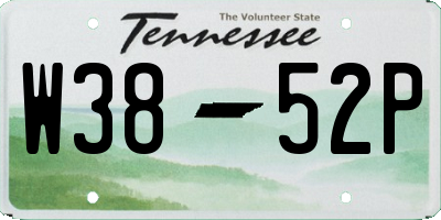 TN license plate W3852P