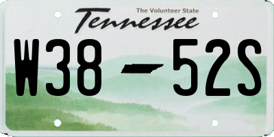 TN license plate W3852S