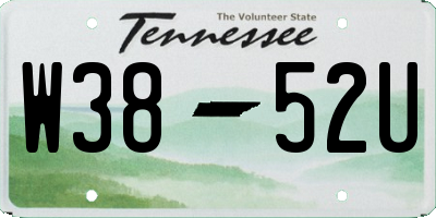 TN license plate W3852U
