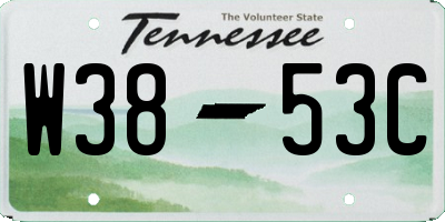 TN license plate W3853C