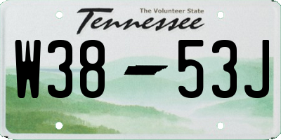 TN license plate W3853J