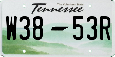 TN license plate W3853R