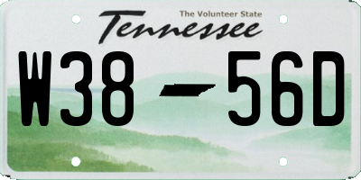 TN license plate W3856D