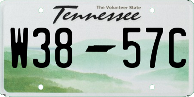 TN license plate W3857C