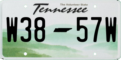 TN license plate W3857W