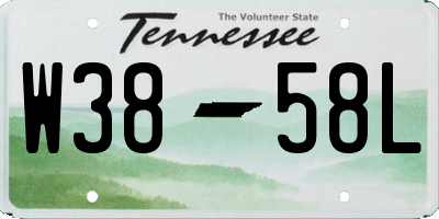 TN license plate W3858L
