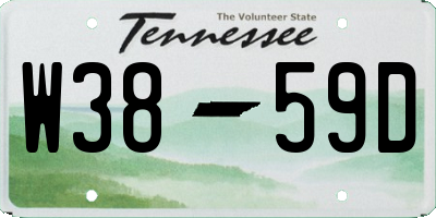 TN license plate W3859D